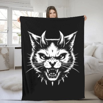 Discover Dark Art Cats Beast kitten Animal Vintage Fleece Blankets