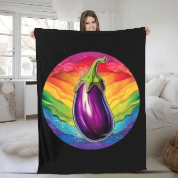 Discover LGBTQ Eggplant Fleece Blankets