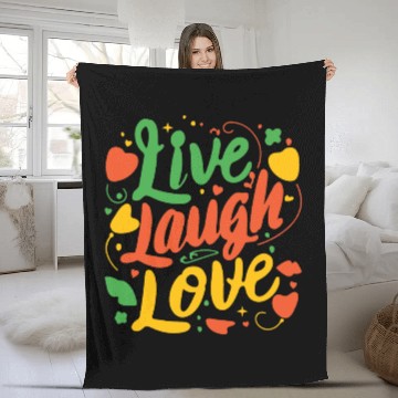 Discover live laugh love Fleece Blankets