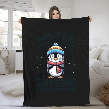 Discover Winter Workout Plan Cute Penguin Fleece Blankets