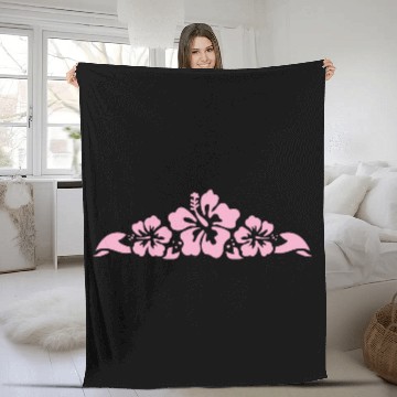 Discover Hibiscus and Leaves Fleece Blankets