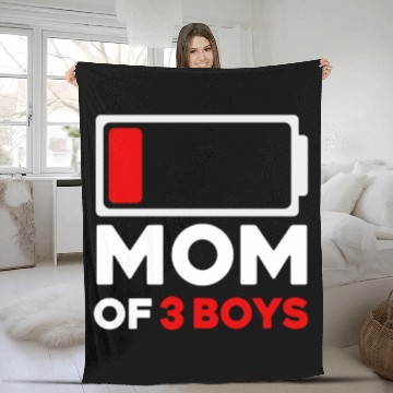 Discover Tired Mom Of 3 Boys Low Battery Fleece Blankets