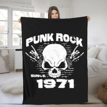 Discover 53rd Birthday - Punk Rock Since 1971 Skull Rock Fleece Blankets