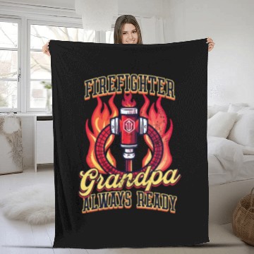 Discover Firefighter Grandpa Always Ready Fleece Blankets