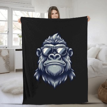 Discover Cool Gorilla Sunglasses Monkey Fleece Blankets