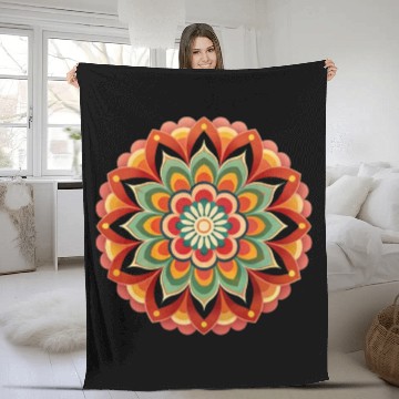 Discover Mandala Flower Fleece Blankets