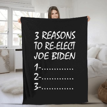 Discover 3 Reasons to re-elect joe biden Fleece Blankets