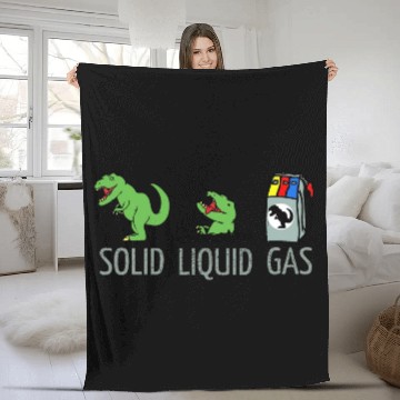 Discover Dinosaur Evolution Solid Liquid Gas Funny Fleece Blankets