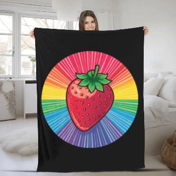 Discover LGBTQ Strawberry Fleece Blankets