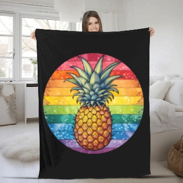 Discover LGBTQ Pineapple Fleece Blankets