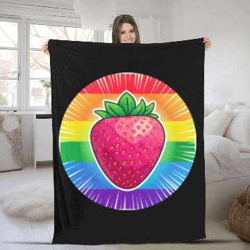 Discover LGBTQ Strawberry Fleece Blankets