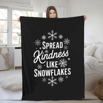 Discover Xmas Spread Kindness Like Snowflakes Christmas Fleece Blankets