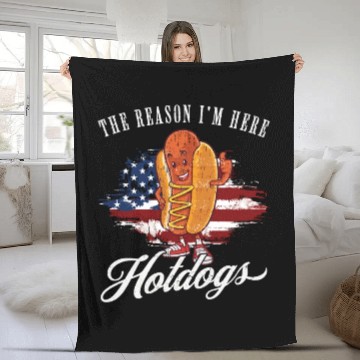 Discover Funny BBQ Pun Retro Vintage Hot Dog Lover Fleece Blankets