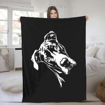 Discover Great Dane Face Great Dane Line Art Head Gifts Fleece Blankets