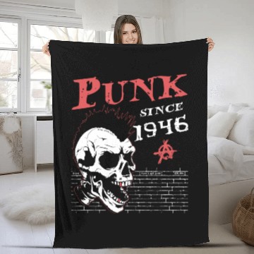 Discover 78 Years Old and Still Punk, Punks Not Dead, Punk Fleece Blankets