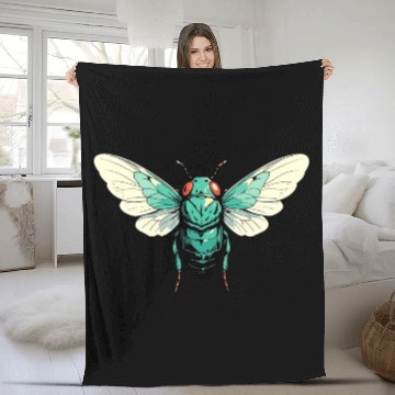 Discover Cicada Insect Animal Lover Funny Design Fleece Blankets