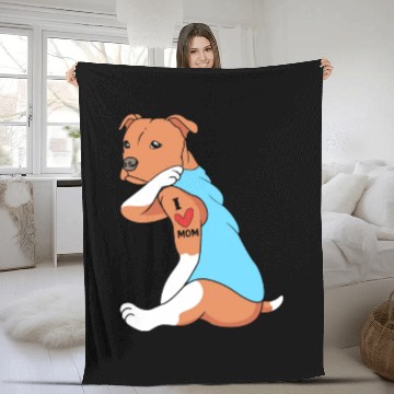 Discover Staffordshire Bull Terrier Dog Mom Fleece Blankets