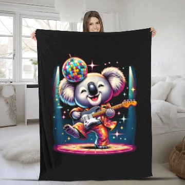 Discover Disco Ball Guitar Koala Fleece Blankets