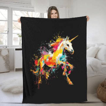 Discover Unicorn Rainbow Animal Zoo Fleece Blankets