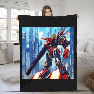 Discover Robot Trump Fleece Blankets