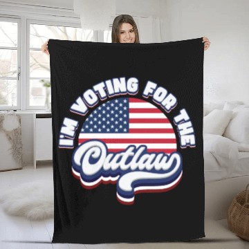 Discover I'm Voting For The Outlaw - US Flag Fleece Blankets