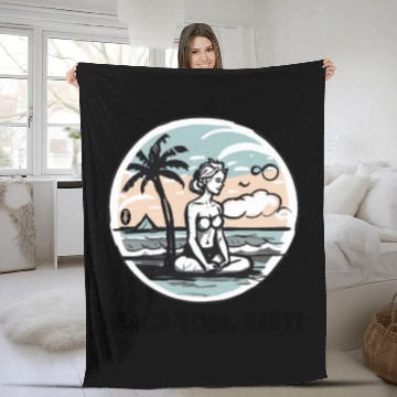 Discover Beach Yoga, Baby! Fleece Blankets