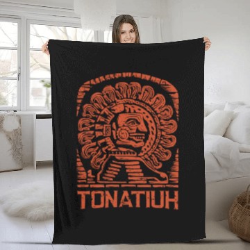 Discover Aztec God Ancient Mythology Tonatiuh Sun and Fleece Blankets