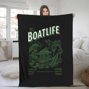 Discover Sakura Serenity Boat Fleece Blankets