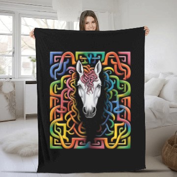 Discover Mandala Animal Colorful Illustration Fleece Blankets