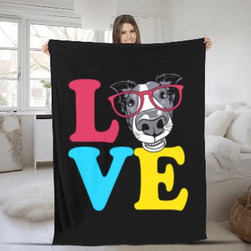 Discover Cute Dog With Sunglasses I Love My Border Collie Fleece Blankets