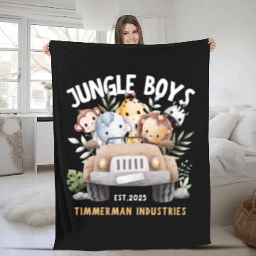 Discover Brown and White Cute Watercolor Jungle Fleece Blankets