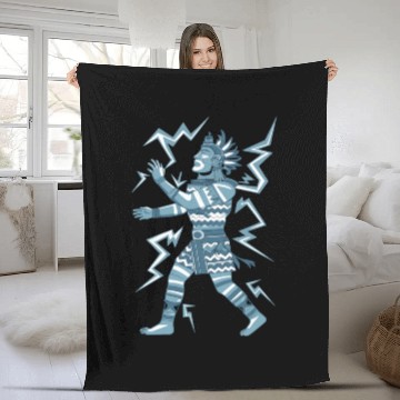 Discover Maya God Mayan Mythology Kauil Lightning Warrior Fleece Blankets