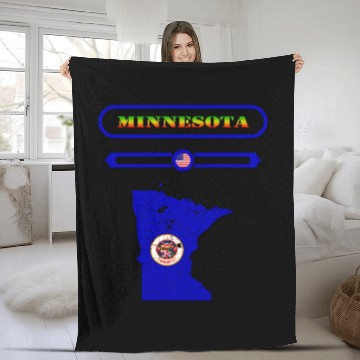 Discover MINNESOTA MAP, MINNESOTA, USA. SAMER BRASIL Fleece Blankets