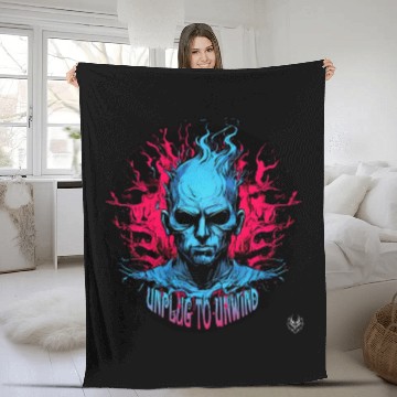 Discover Unplug to Unwind, Fantom003.top Fleece Blankets