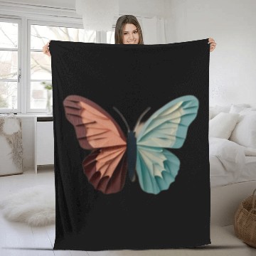 Discover Pastel Origami Butterfly Design Fleece Blankets