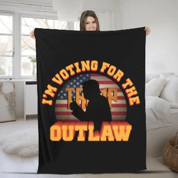 Discover I'm Voting For The Outlaw - 2024 Election Fleece Blankets
