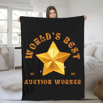 Discover World s Best Auction Worker Funny Job Auction Fleece Blankets