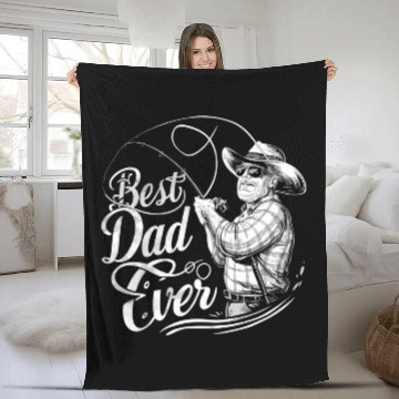 Discover Fishing Dad Best Dad Ever Te Fleece Blankets