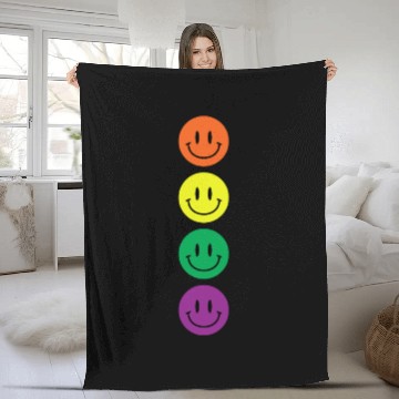 Discover laughing face design Fleece Blankets