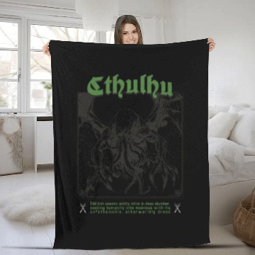 Discover Tarot Card - Cthulhu Cult Lovecraft Necronomicon Fleece Blankets