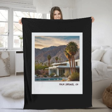 Discover Mono Enterprises "Travels" Palm Springs #5 Fleece Blankets