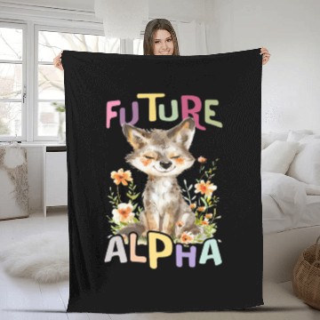 Discover future wolf flowers Premium Fleece Blankets