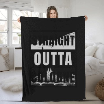 Discover straight outta cologne koeln köln germany Fleece Blankets