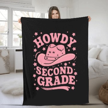 Discover Howdy 2nd Grade Cowboy Cowgirl Back To School Fleece Blankets