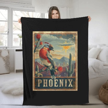 Discover Retro Phoenix Arizonna Fleece Blankets