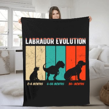 Discover Labrador EVOLUTION Labrador Lovers Funny Fleece Blankets