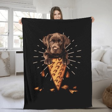 Discover Labrador Lover CHOCOLATE LAB Ice Labrador Fleece Blankets