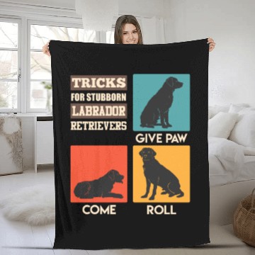 Discover Labrador Owner TRICKS FOR STUBBORN LABRADOR Fleece Blankets