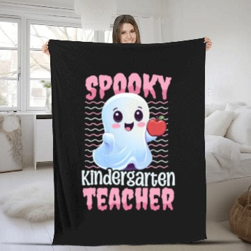 Discover Kindergarten Teacher Spooky Kindergarten Teacher Fleece Blankets