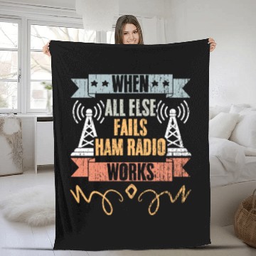 Discover When All Else Fails Ham Radio Works Retro Amateur Fleece Blankets